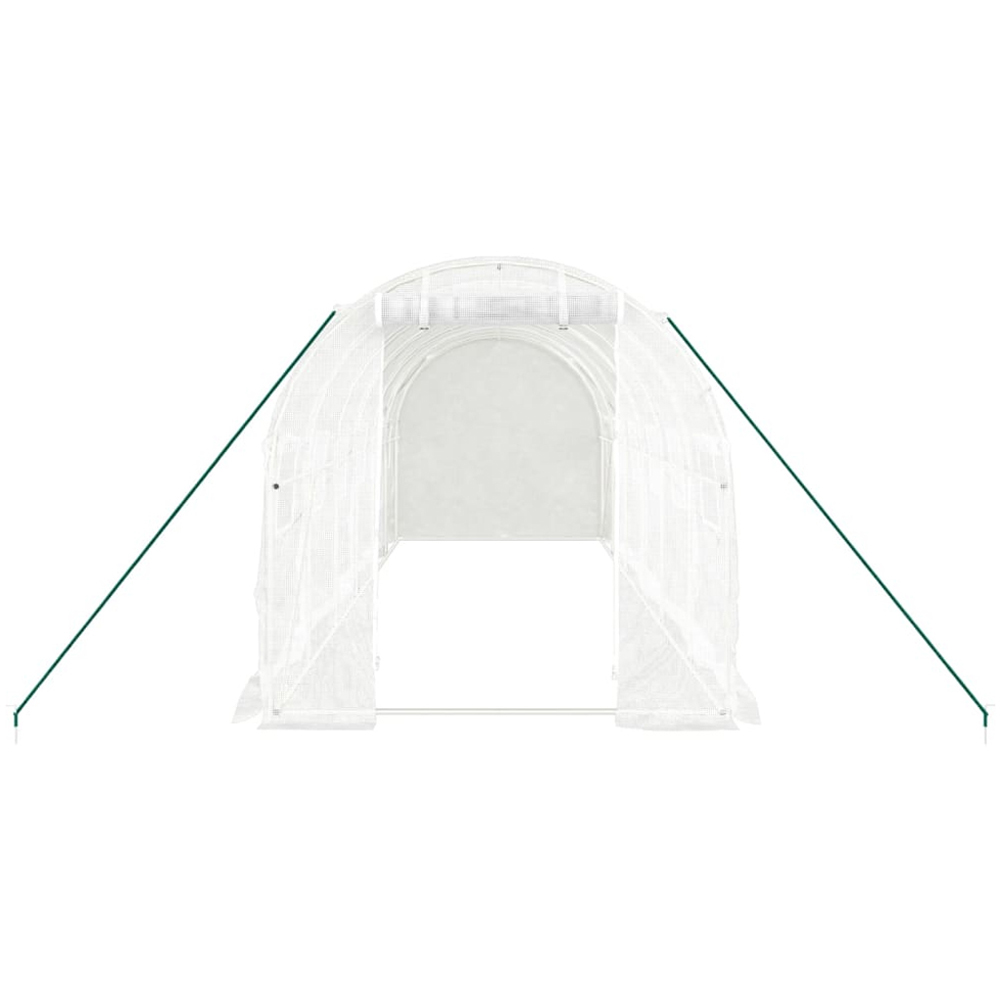 vidaXL White Polyethylene Galvanised Steel Frame 19.6 x 6.5ft Greenhouse Image 2