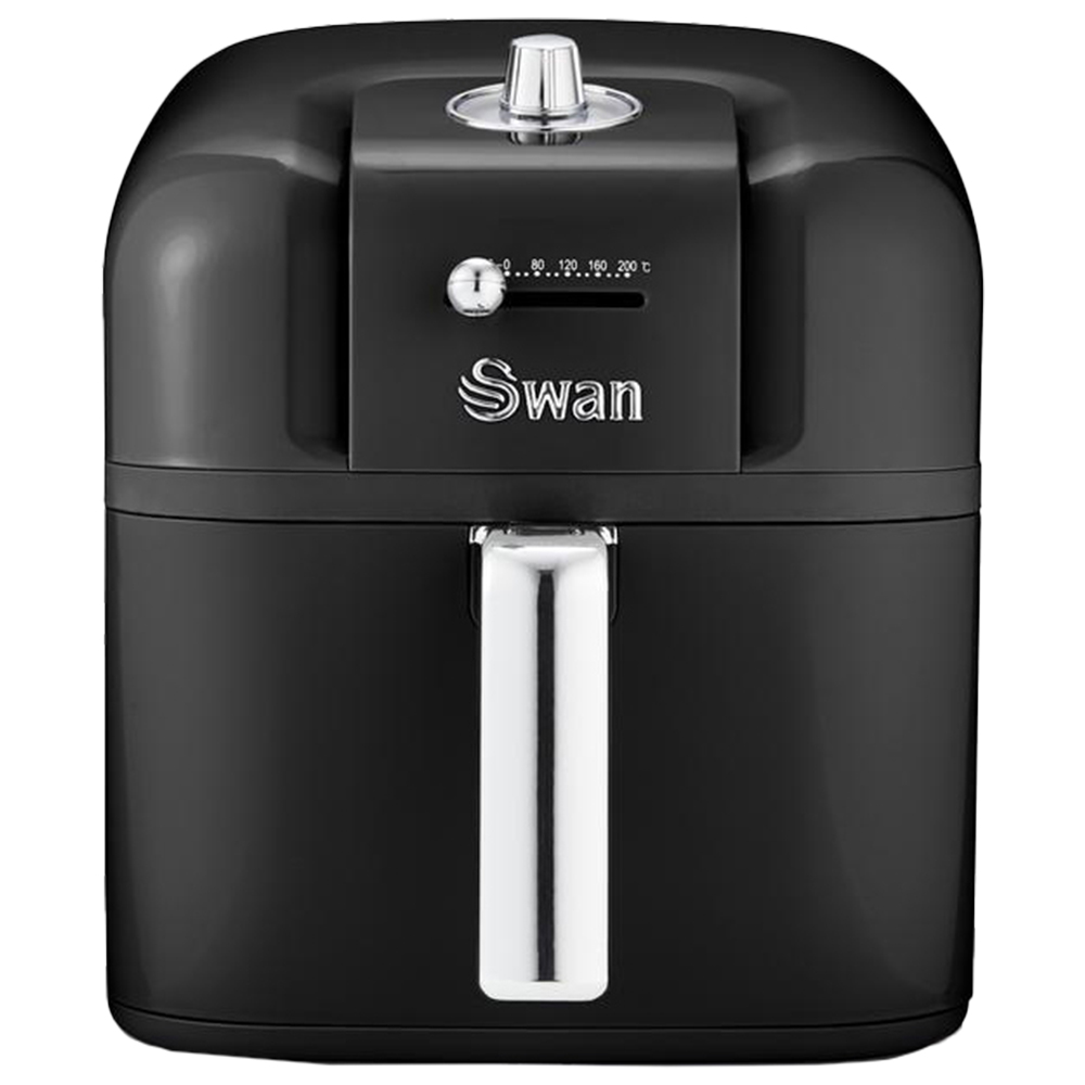 Swan SD10510BN Black 6L Retro Manual Air Fryer Image 1