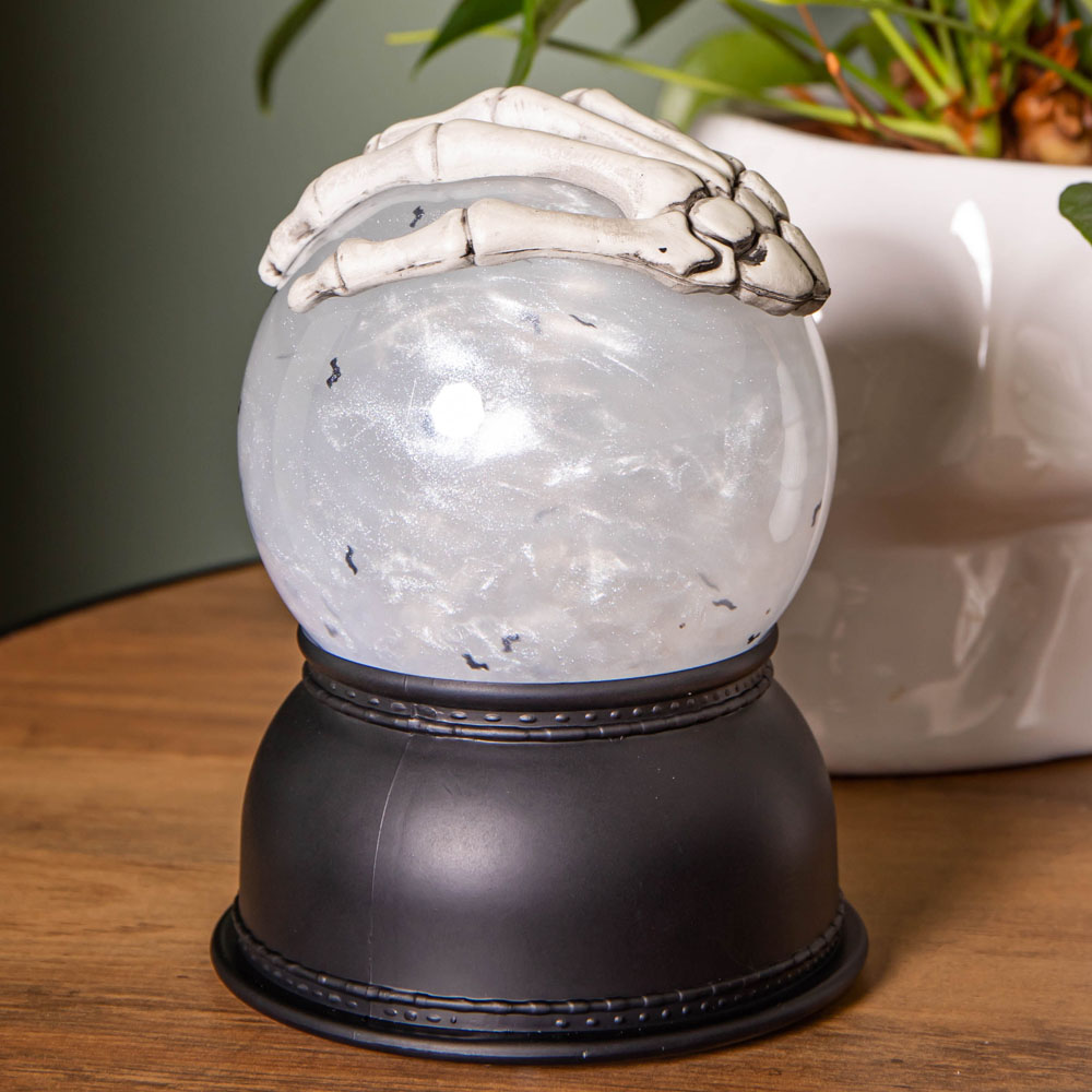 Samuel Alexander Light up Grey Skeleton Hand Globe Decoration 15cm Image 5