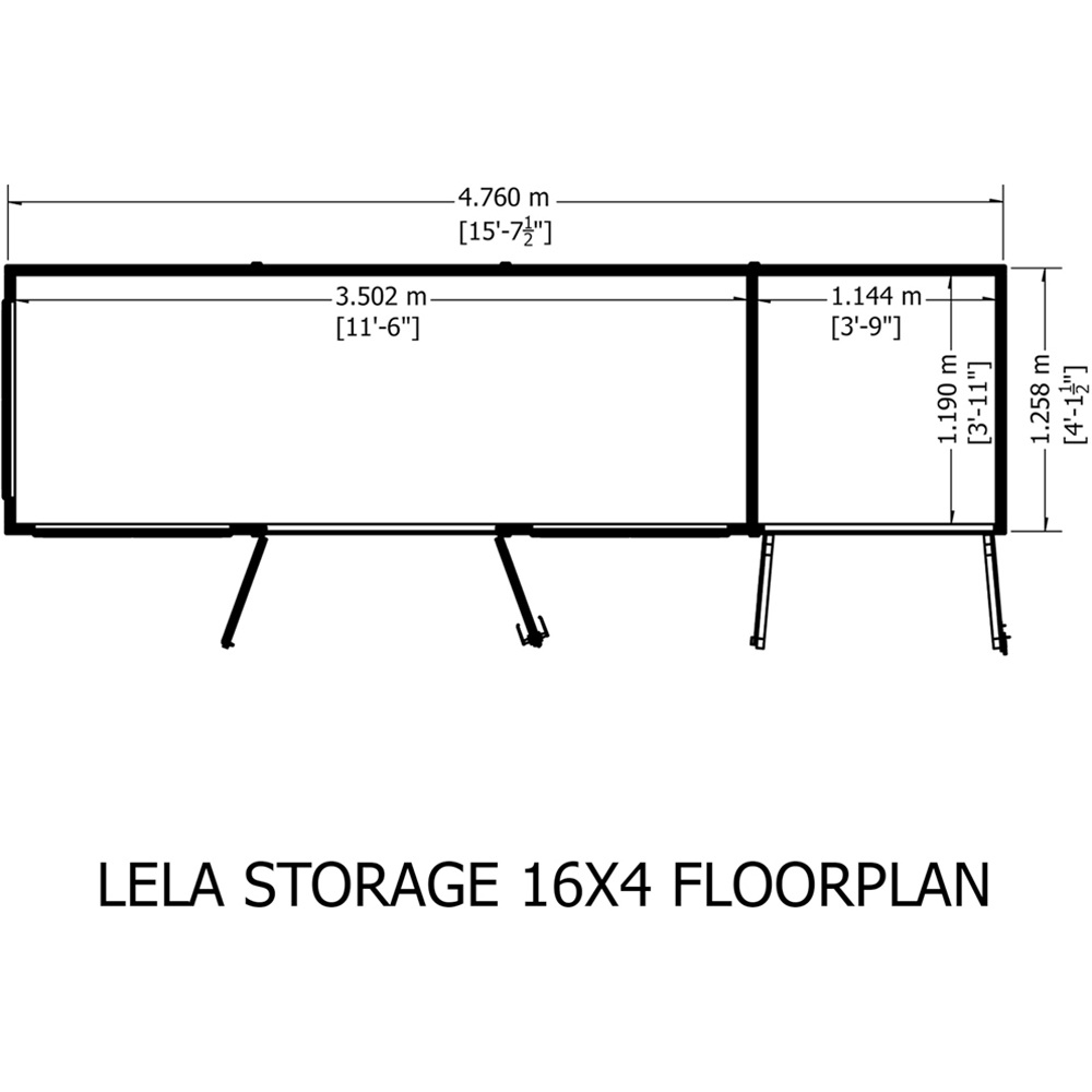 Shire Lela 16 x 4ft Double Door Summerhouse with Storage Image 7