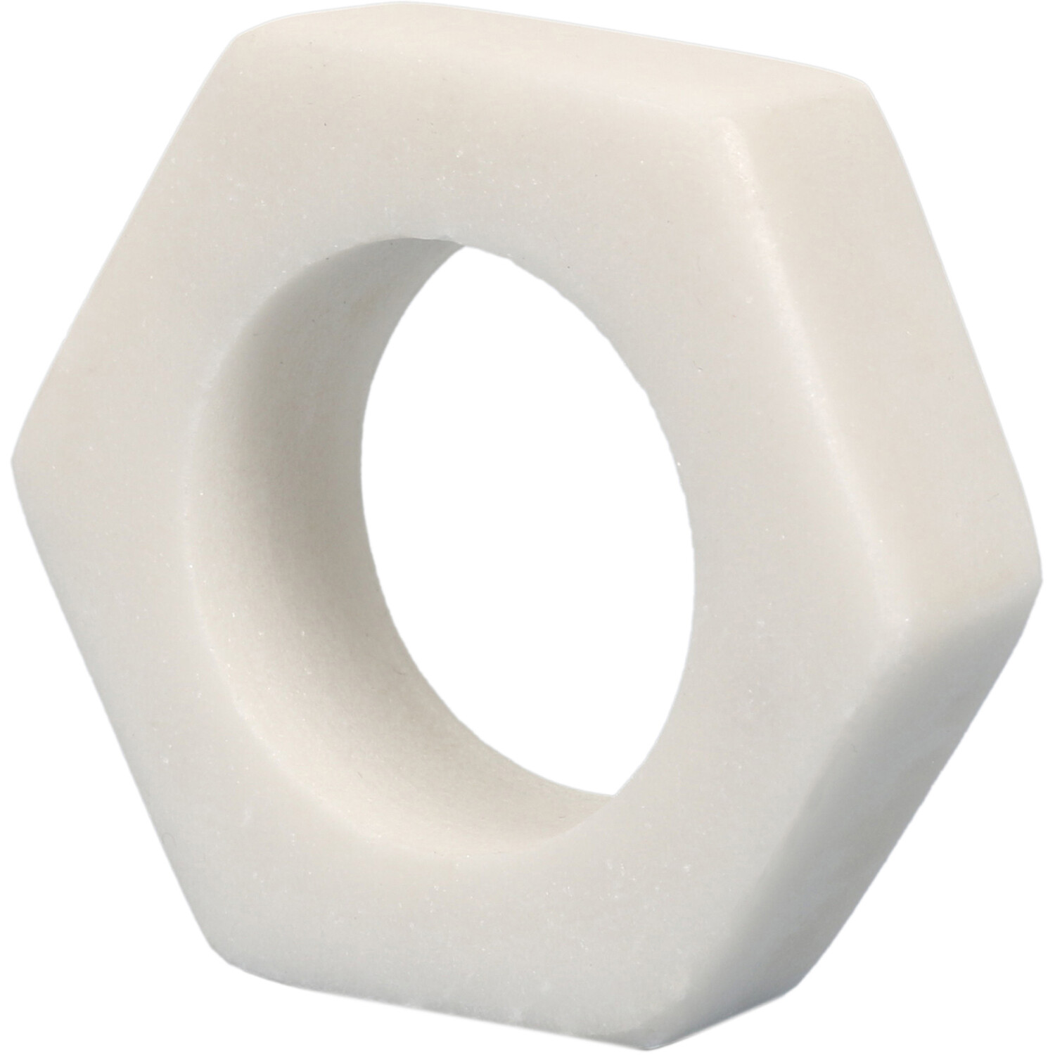 Set of 4 Marble Napkin Rings - White Image 3