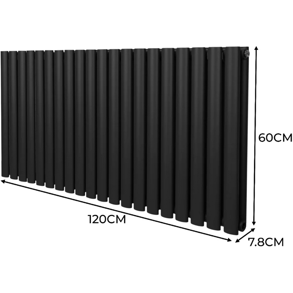 Monster Shop 5367BTU Black Oval Column Radiator 600 x 1200mm Image 6