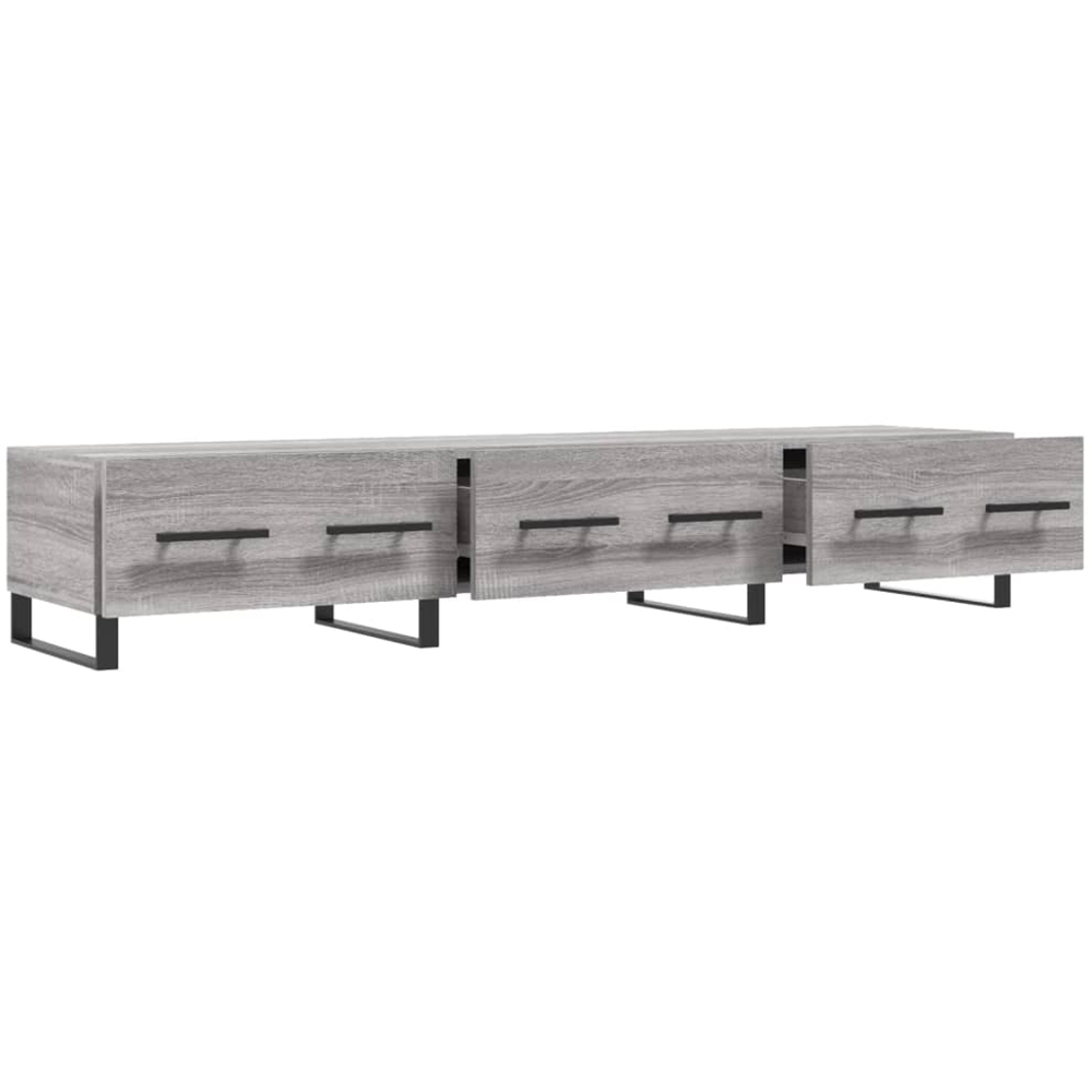 vidaXL 3 Drawer Grey Sonoma Wide TV Cabinet Image 6