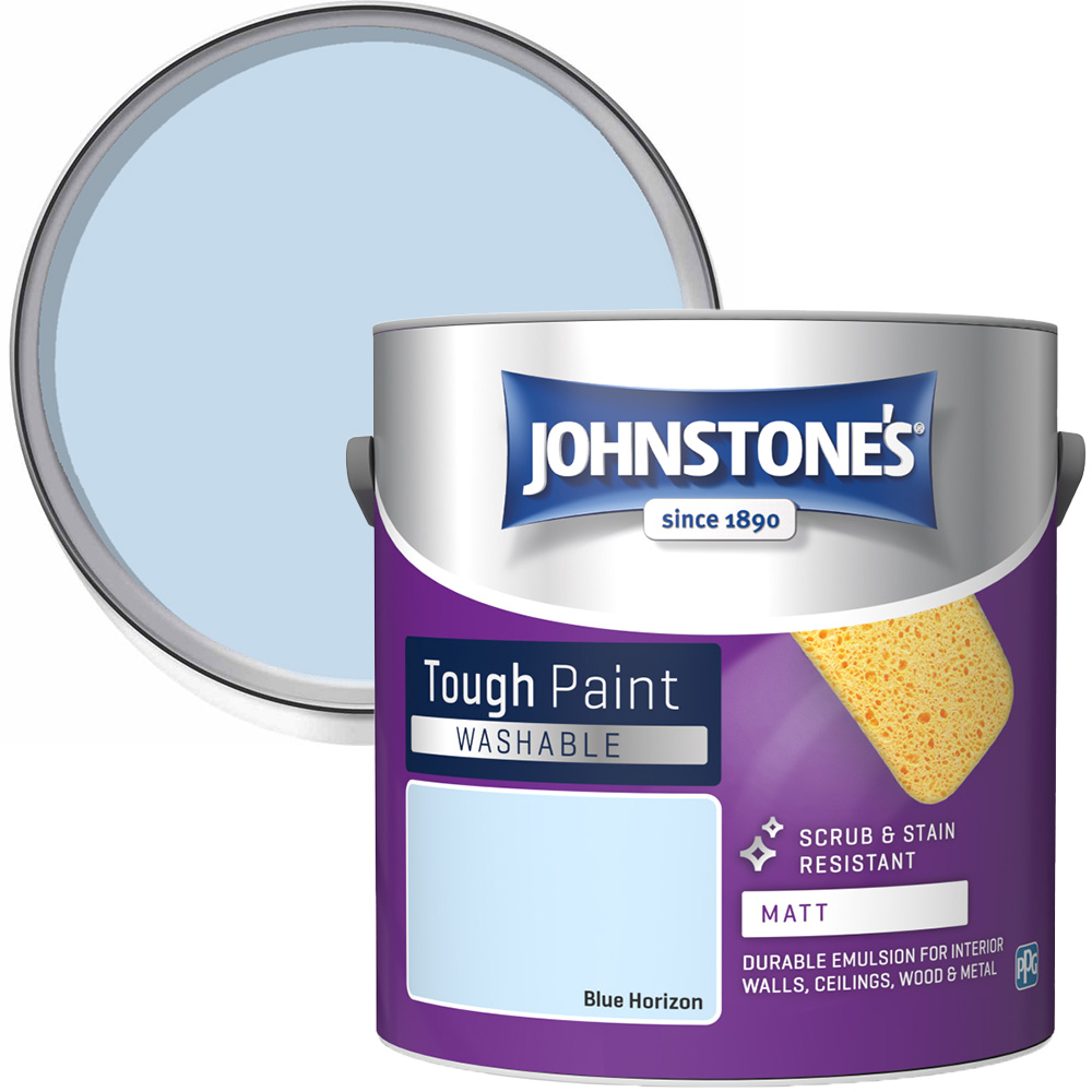 Johnstone's Washable Blue Horizon Matt Emulsion Paint 2.5L Image 1