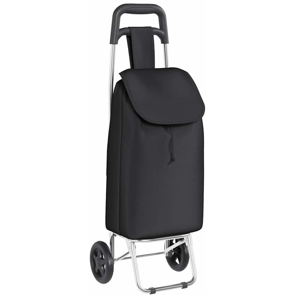 vidaXL 35 x 28 x 92cm Black Foldable Shopping Trolley Image 1