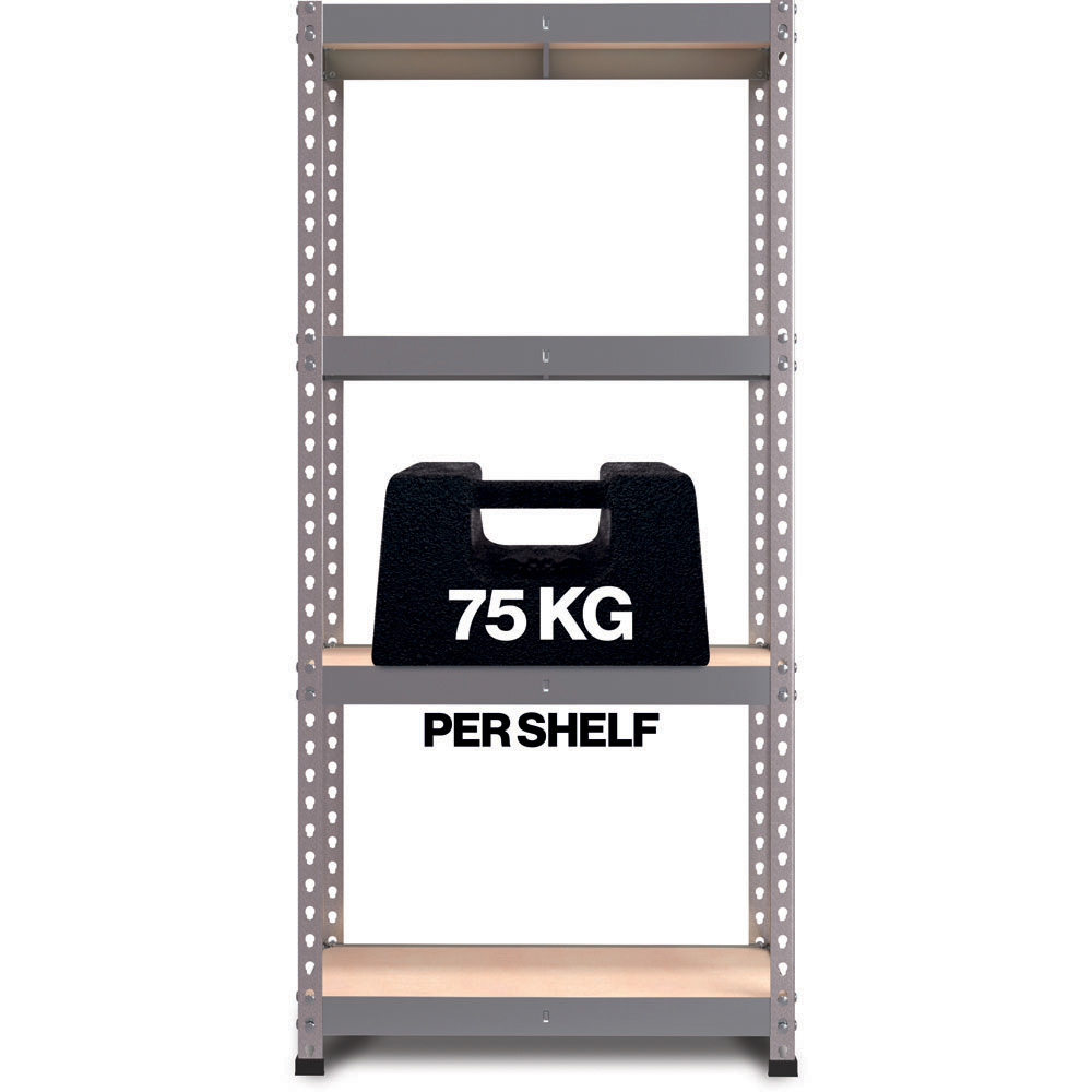 RB Boss Freestanding Fastlok 4 Tier Boltless Shelf Unit 75kg/level Image 4
