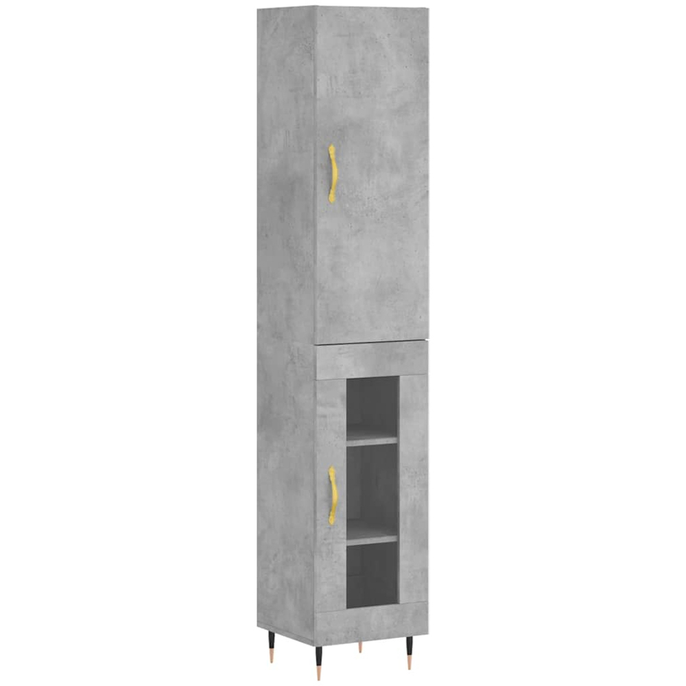 vidaXL 2 Door Concrete Grey Tall Highboard Image 2
