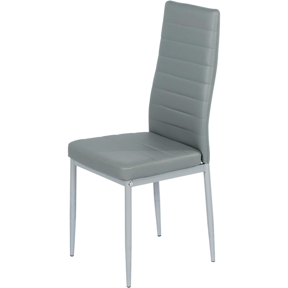 Kosy Koala 6 Seater Faux Leather Dining Set Grey Image 2