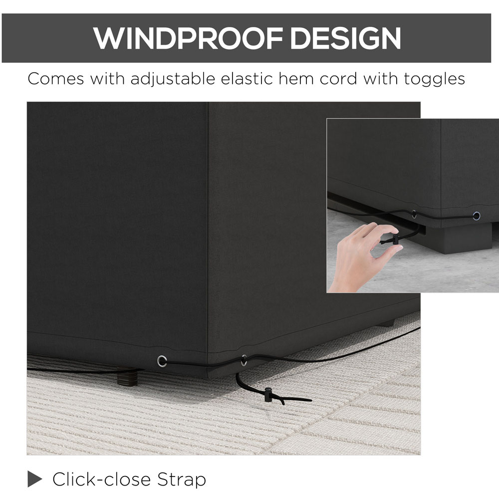 Outsunny Black Wicker Rattan Garden Furniture Cover 245 x 165 x 66cm Image 8