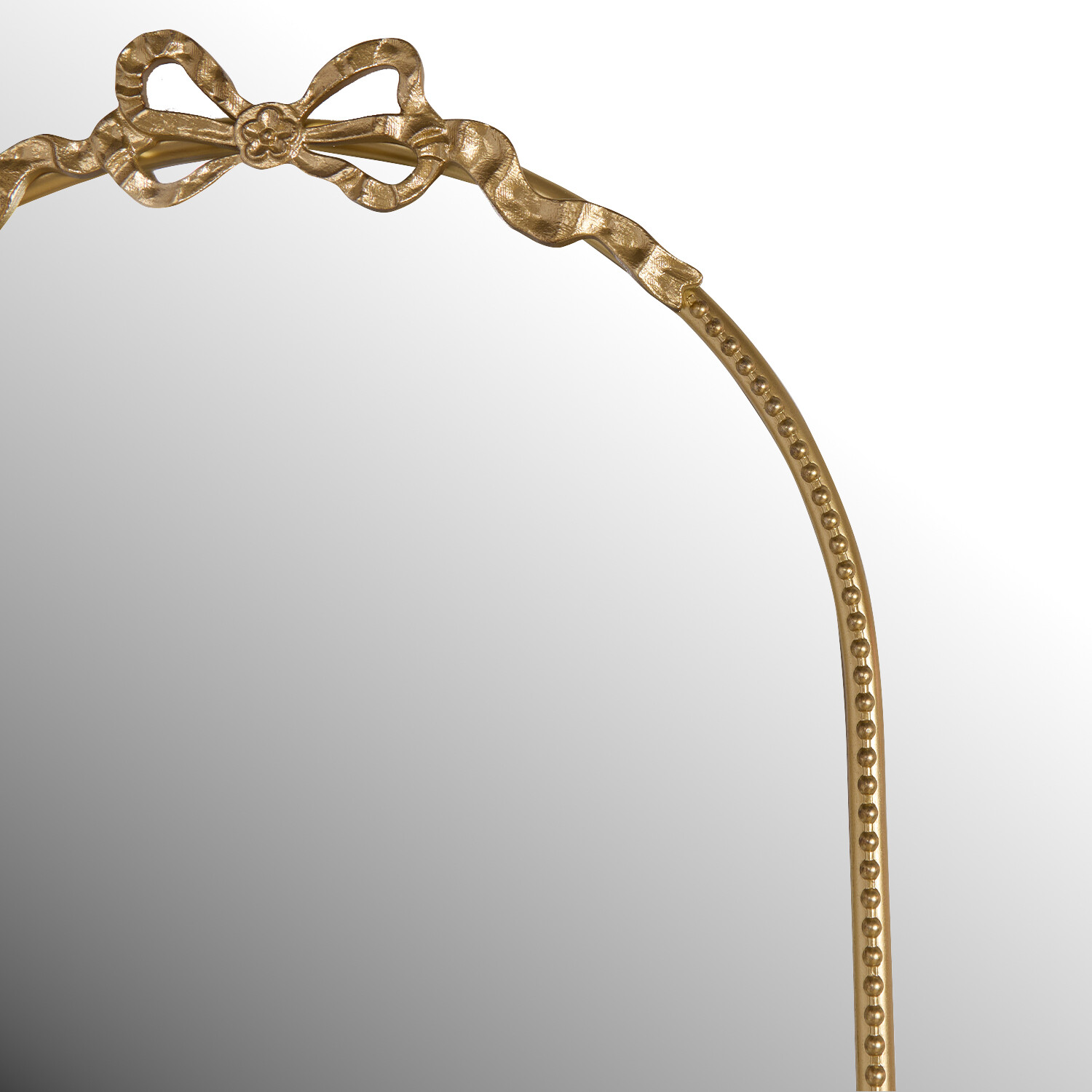 Bow Beaded Metal Dress Mirror Gold Image 10