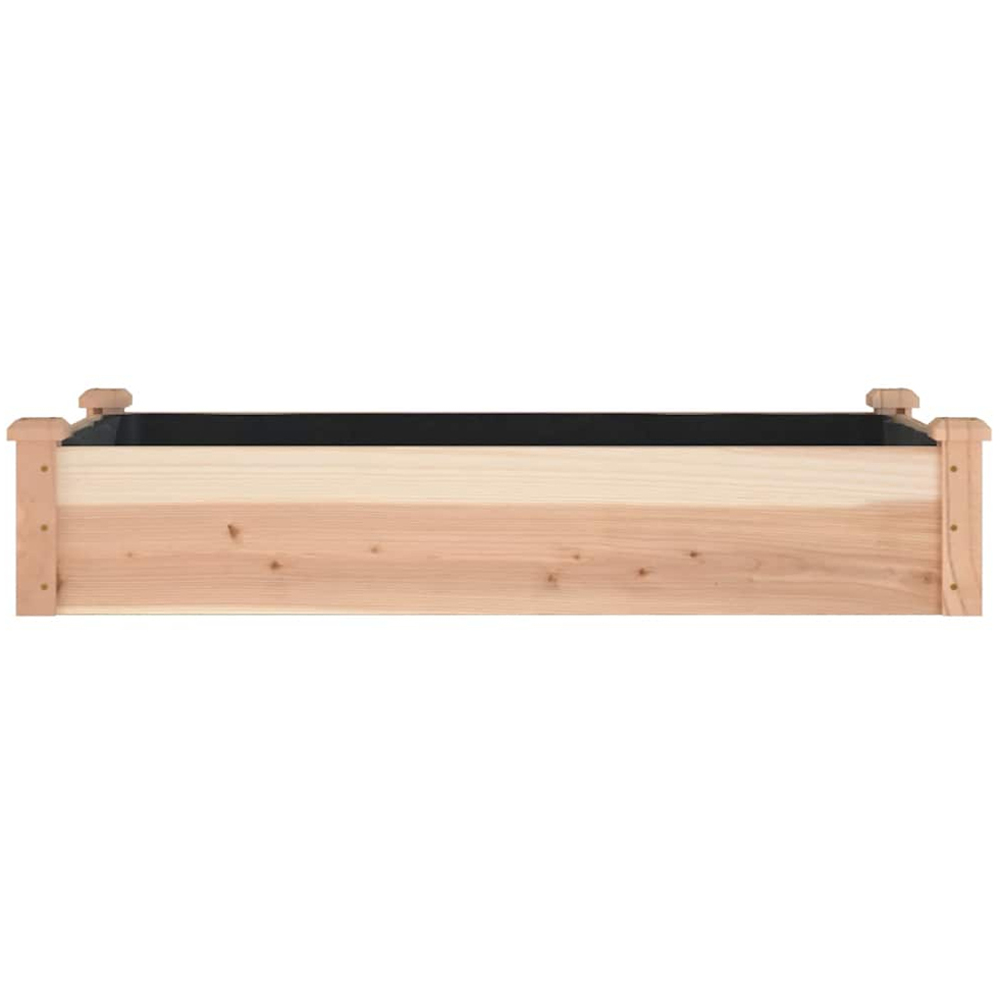 vidaXL Natural Fir Wood Raised Garden Bed with Liner 25 x 60 x 120cm Image 3