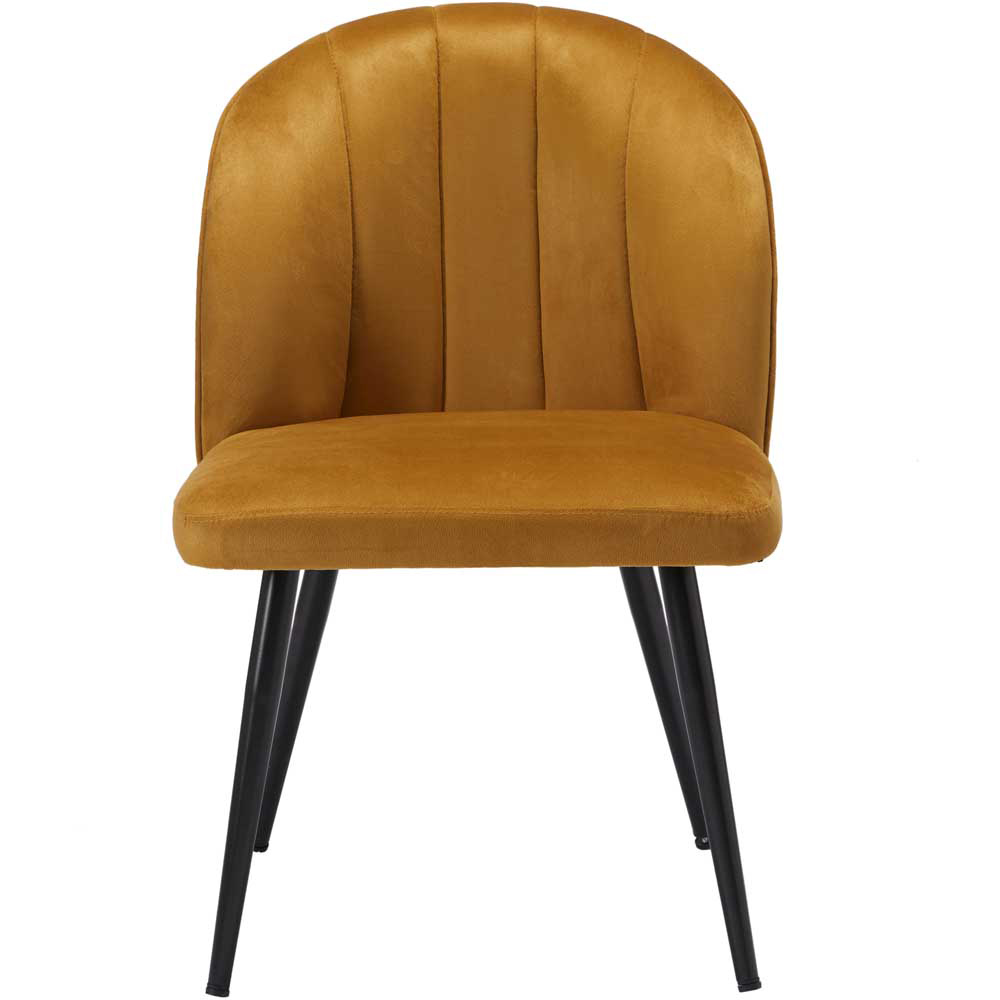 Orla Set of 2 Mustard Yellow Dining Chair Image 2