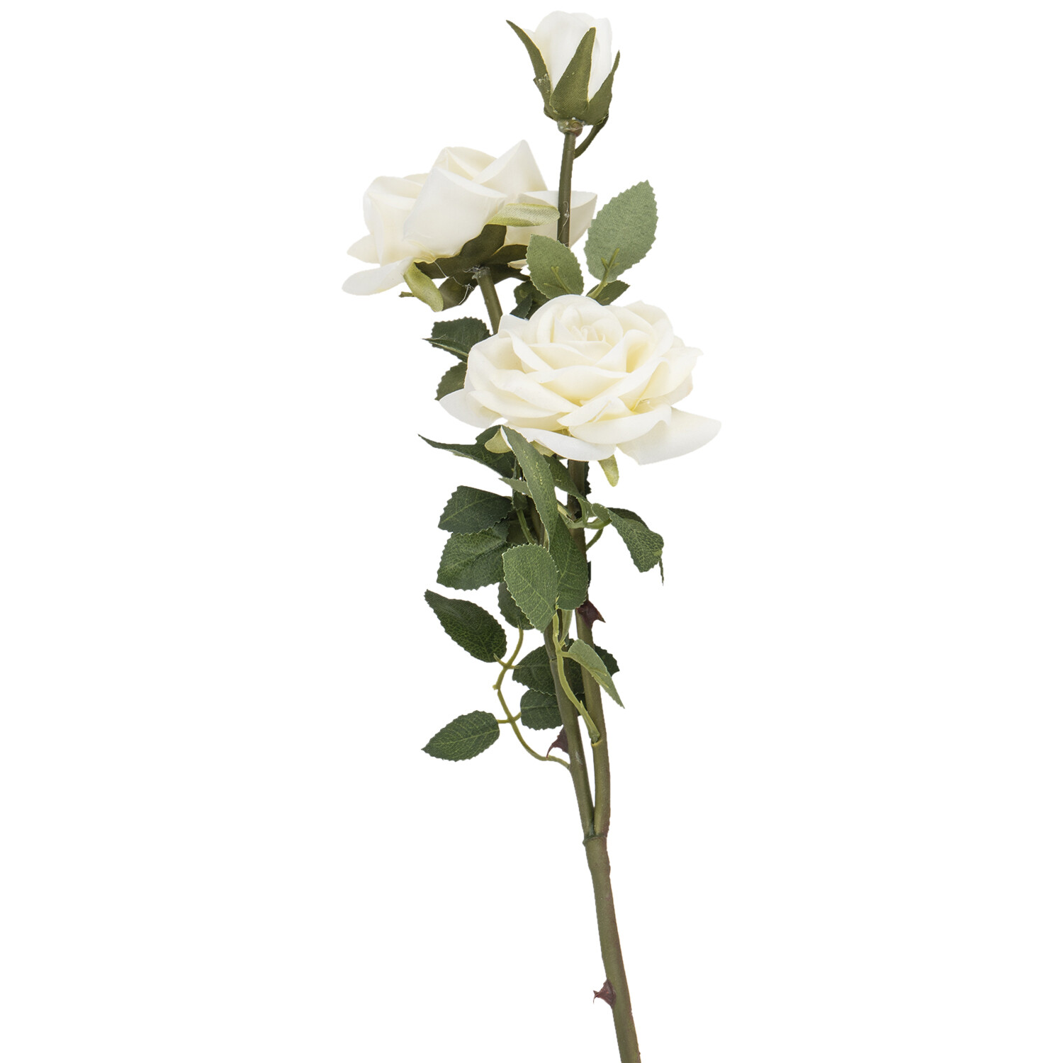 Ivory Silk Rose Single Stem Artificial Flower Image