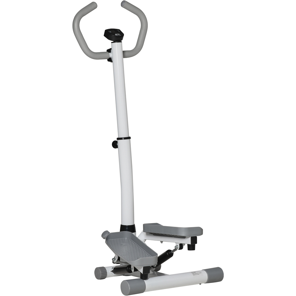 HOMCOM White Adjustable Twist Stepper Fitness Machine with LCD Screen Image 1