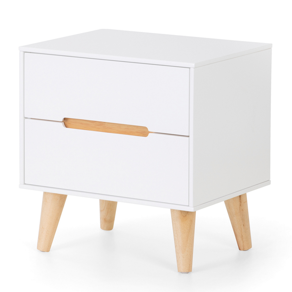 Julian Bowen Alicia 2 Drawer Matt White Bedside Table Image 2