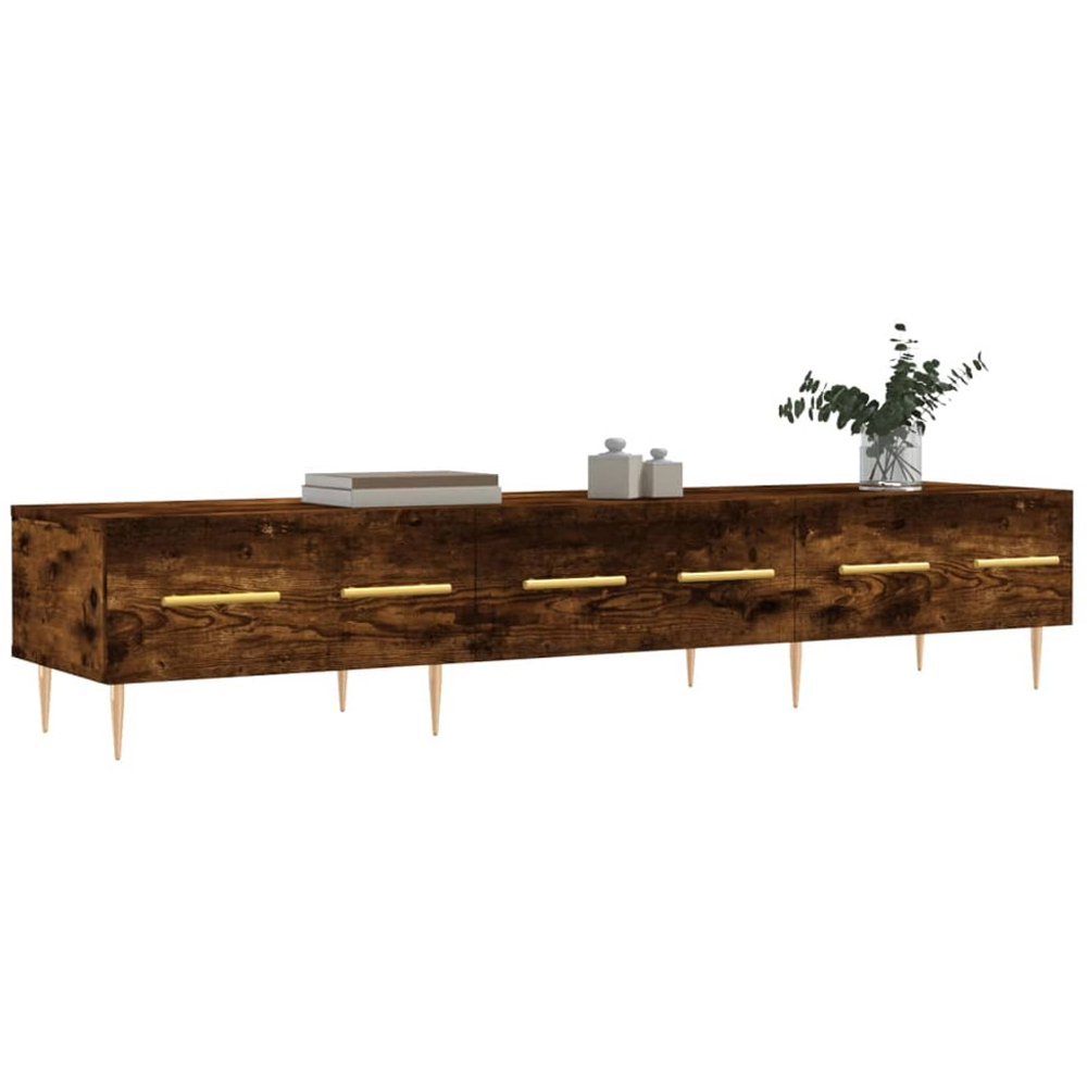 vidaXL 3 Drawer Smoked Oak TV Cabinet Image 3