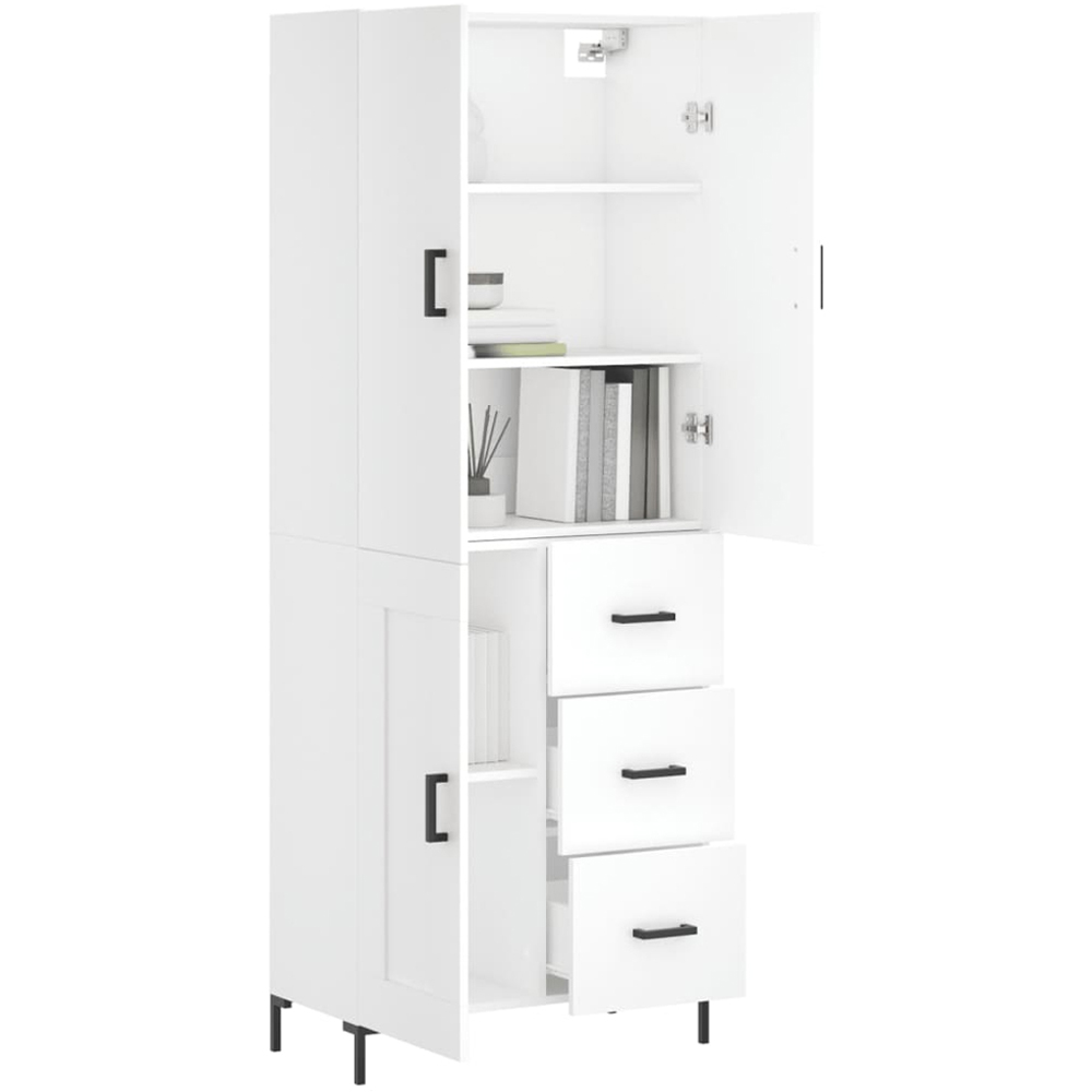 vidaXL 3 Door 3 Drawer White Highboard Image 3