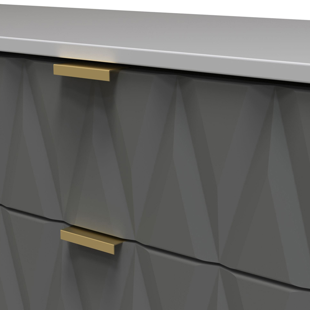 Crowndale Diamond 4 Drawer Matt Shadow and Grey Chest of Drawers Image 6