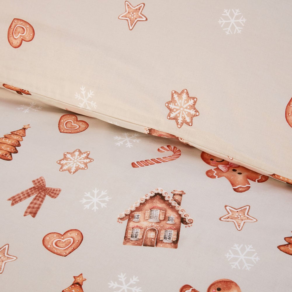 Gingerbread Cookies Duvet Set  - Natural / Single Image 5