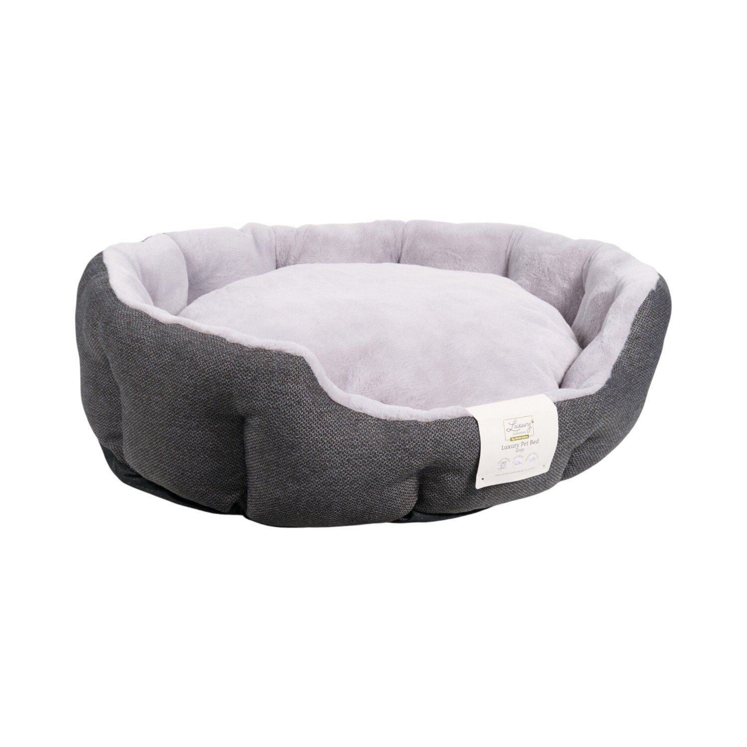 Luxurious Pet Bed Grey L Image 3