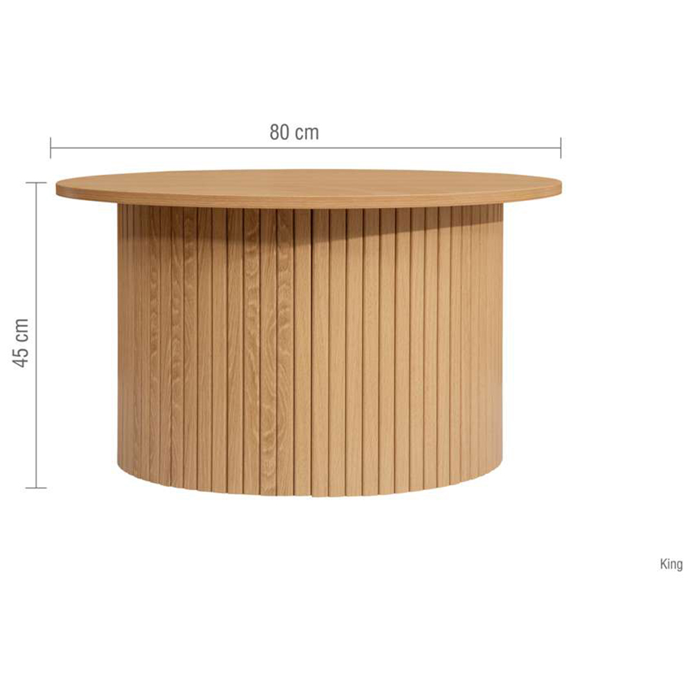Birlea Axel Round Fluted Brown Coffee Table Image 8