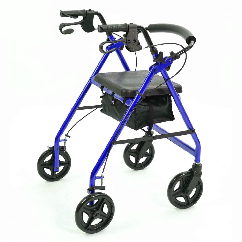NRS Healthcare A Series Blue 4 Wheel Aluminium Rollator with Seat Image 4