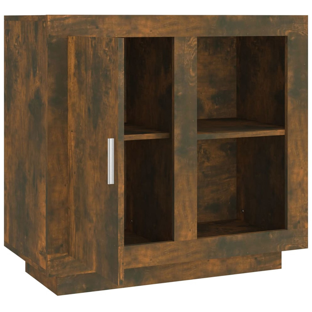 vidaXL Single Door 2 Shelf Smoked Oak Sideboard Image 7