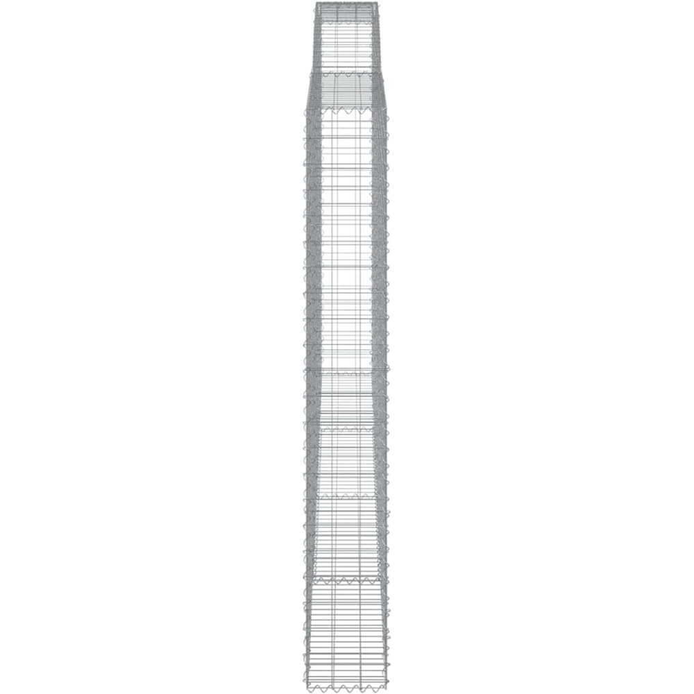vidaXL Silver Galvanised Iron Arched Gabion Basket 400 x 30 x 220/240cm 15 Pack Image 3