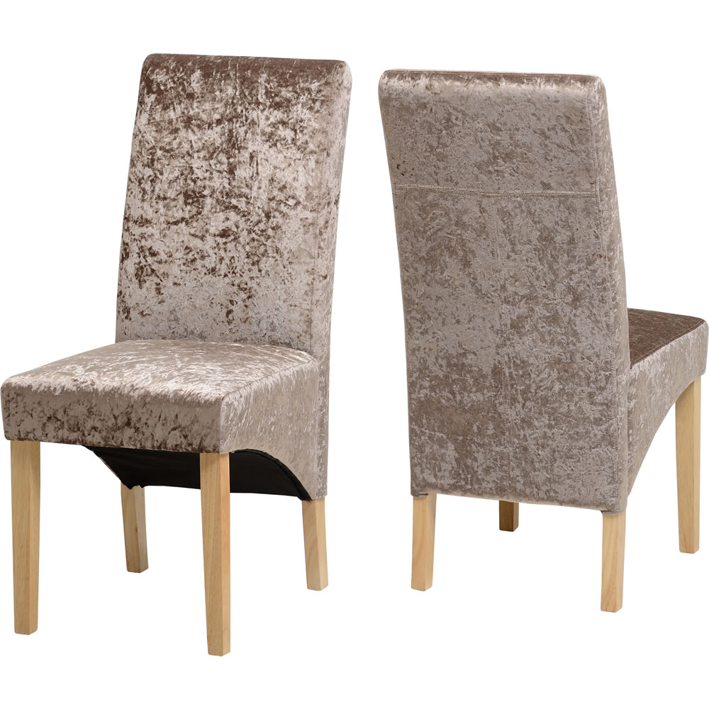 G1 Chair In Mink Crushed Velvet Pair Wilko G1 Chair In Mink Crushed Velvet