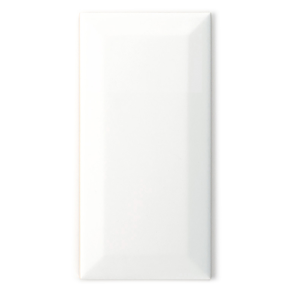 Top Ceramics Metro White Bevelled Satin Ceramic Wall Tile 100 x 200mm 0.88sqm Image 2