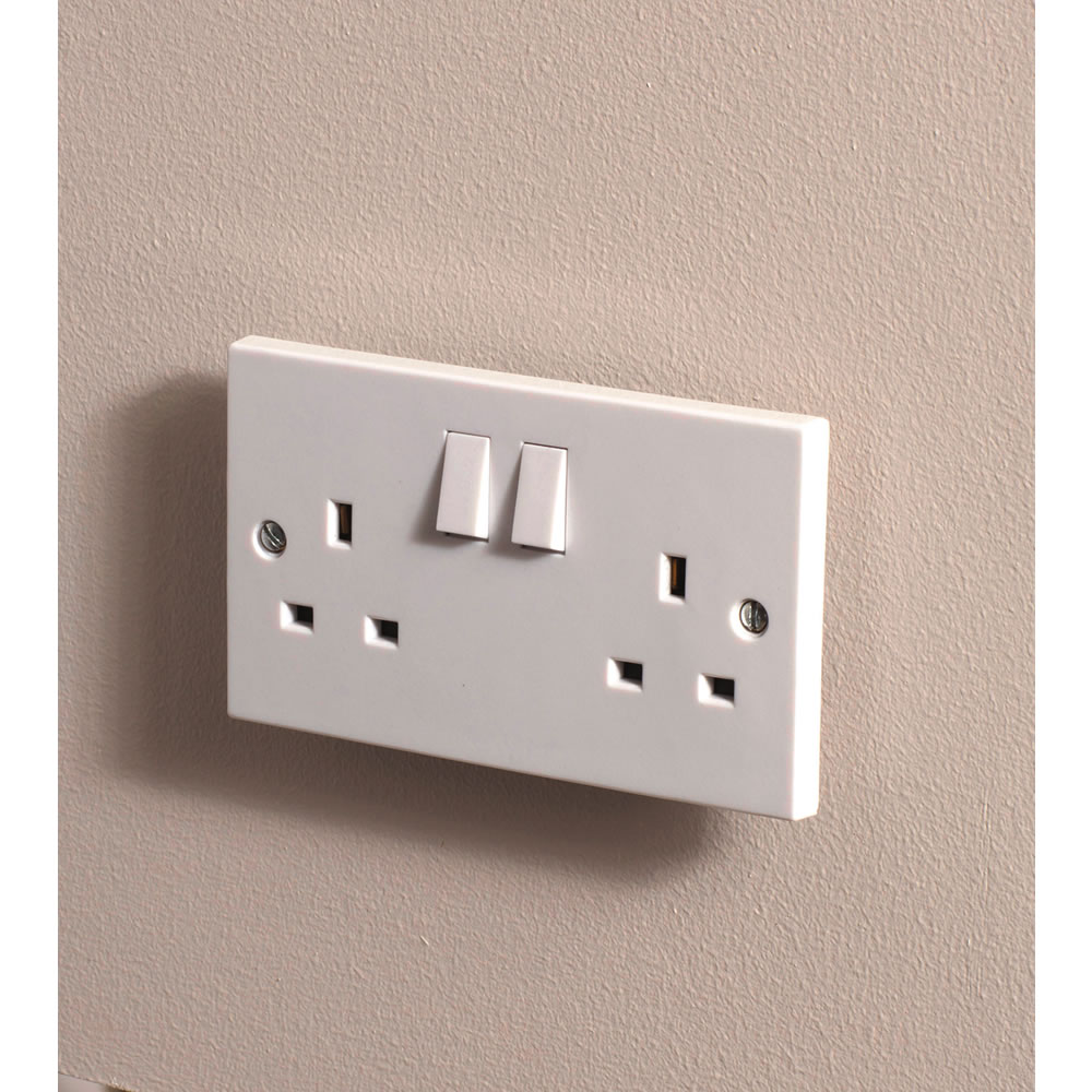 Wilko White Plug Socket Shelf Image 2