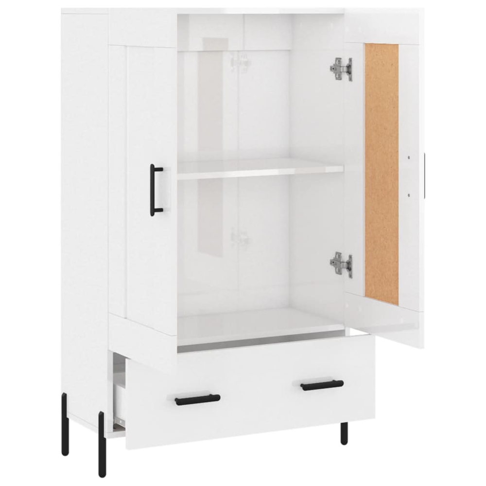 vidaXL 2 Door Single Drawer White Highboard Image 6