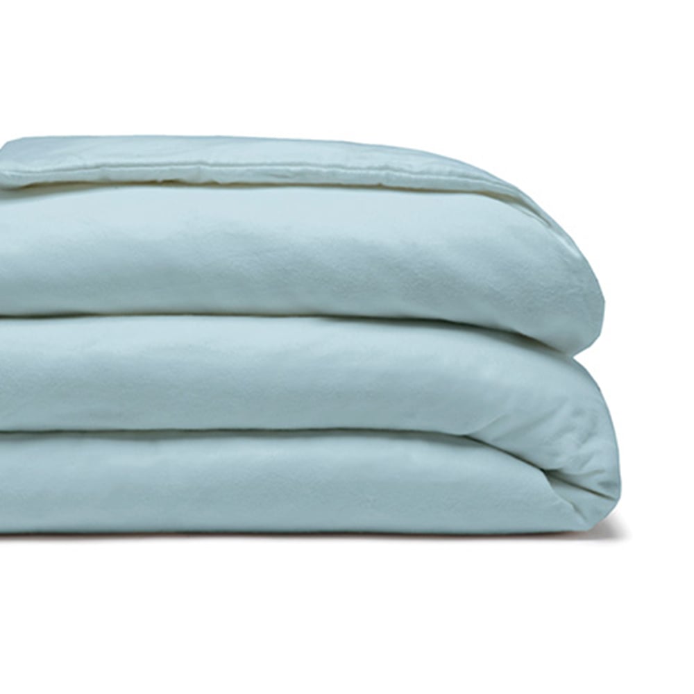 Serene Super King Size Blue Brushed Cotton Duvet Cover Image 3