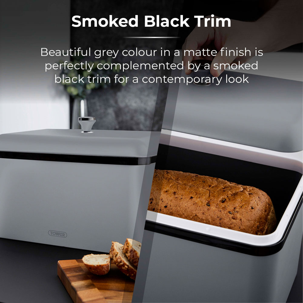 Tower Sera Grey Bread Bin Image 6