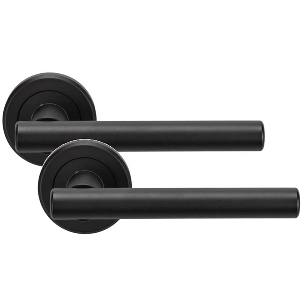 Golden Grace Matt Black Straight T-Bar Handles Set 6 Pack Image 2