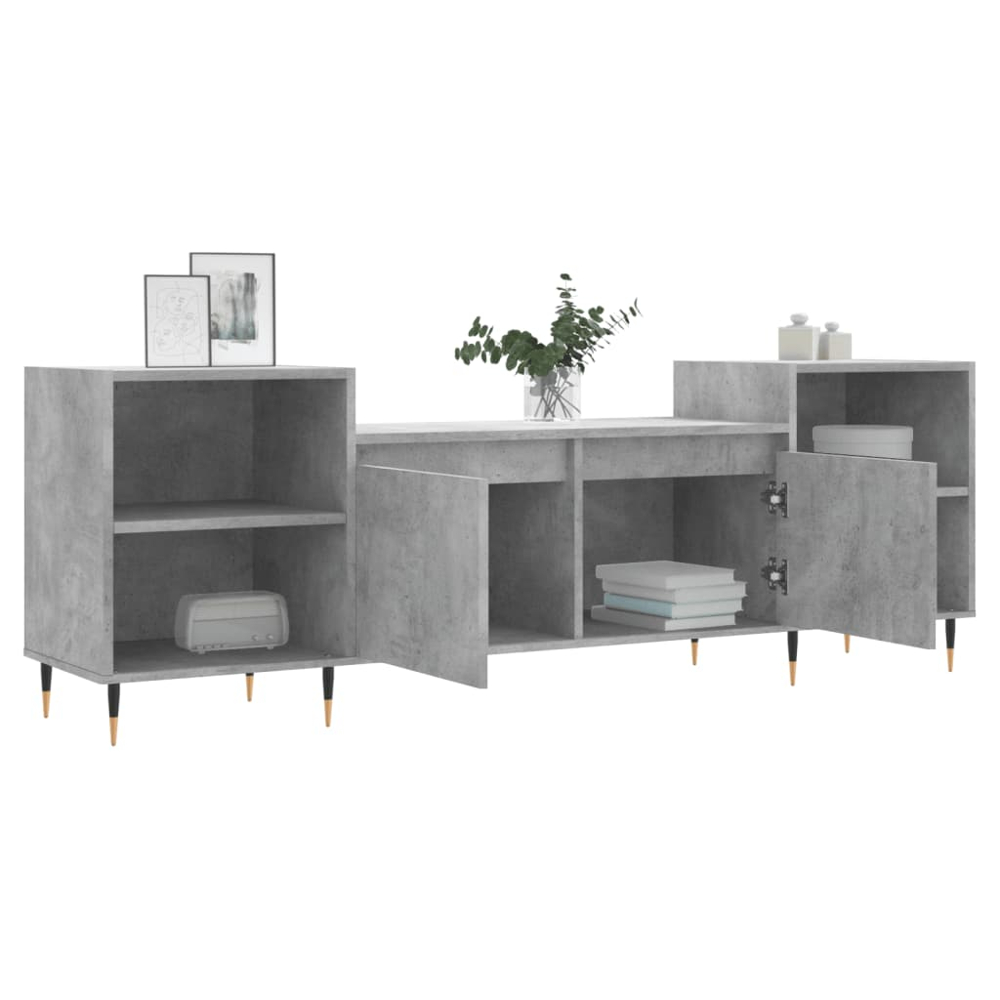 vidaXL 2 Door 2 Shelf Concrete Grey TV Cabinet Image 4