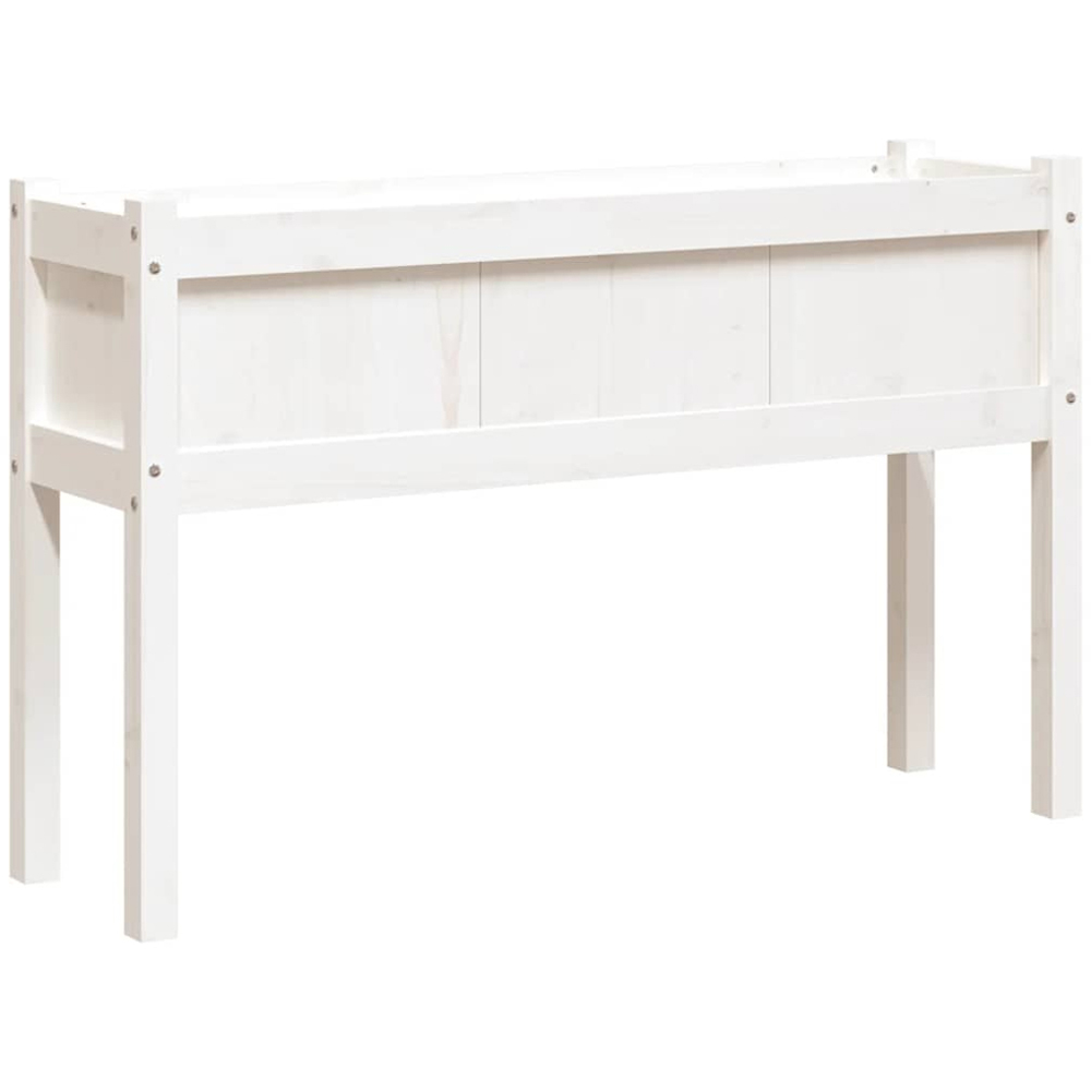 vidaXL White Solid Pine Wood Garden Planter 110 x 31 x 70cm 2 Pack Image 6