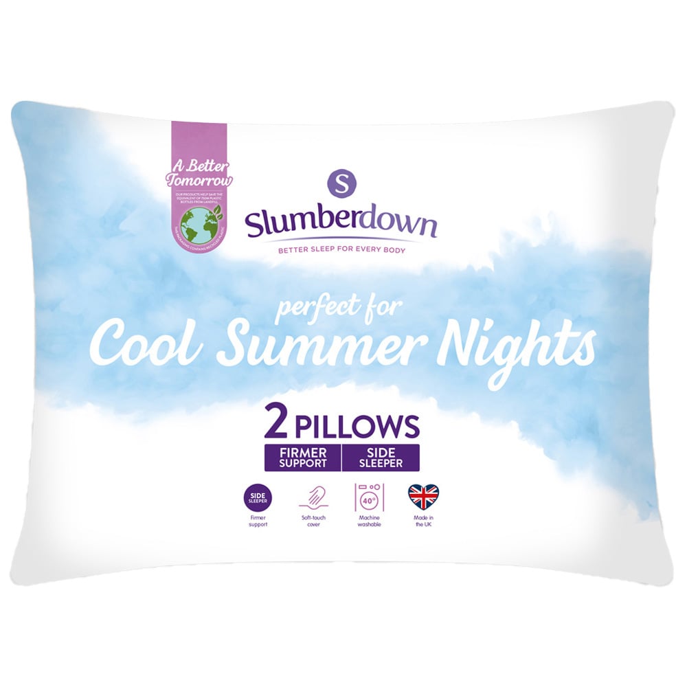 Slumberdown White Cool Summer Nights Pillow 2 Pack Image 1
