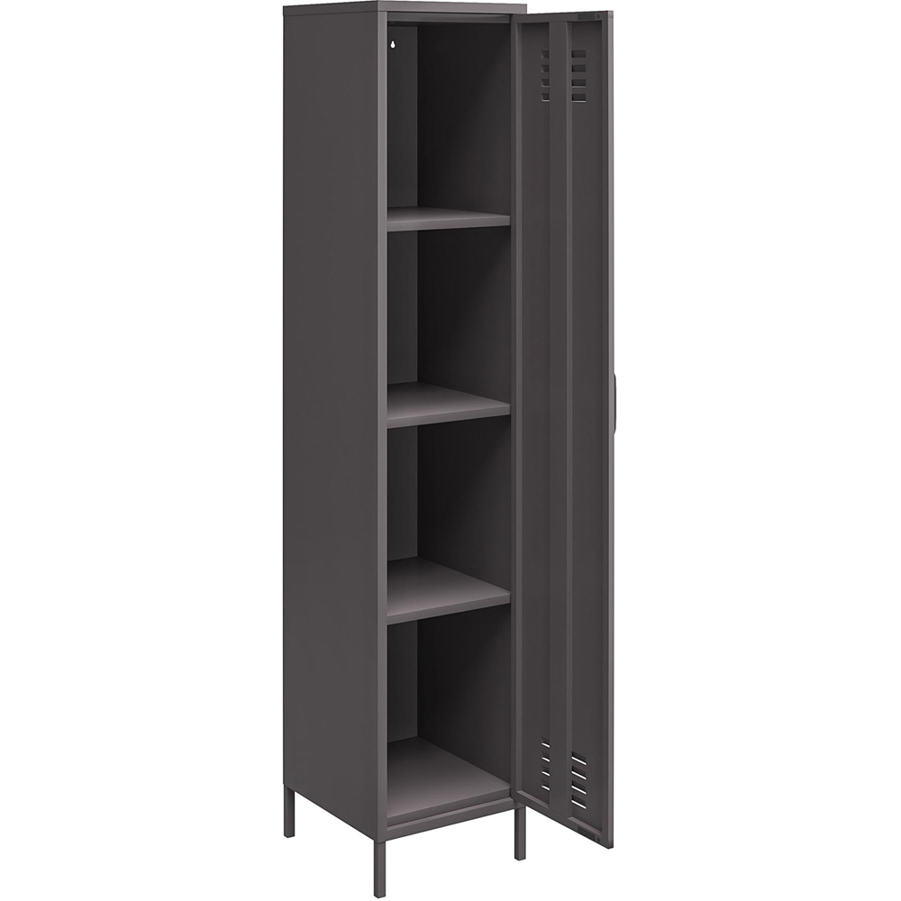Dorel Bradford Single Door Grey Metal Locker Storage Cabinet Image 4