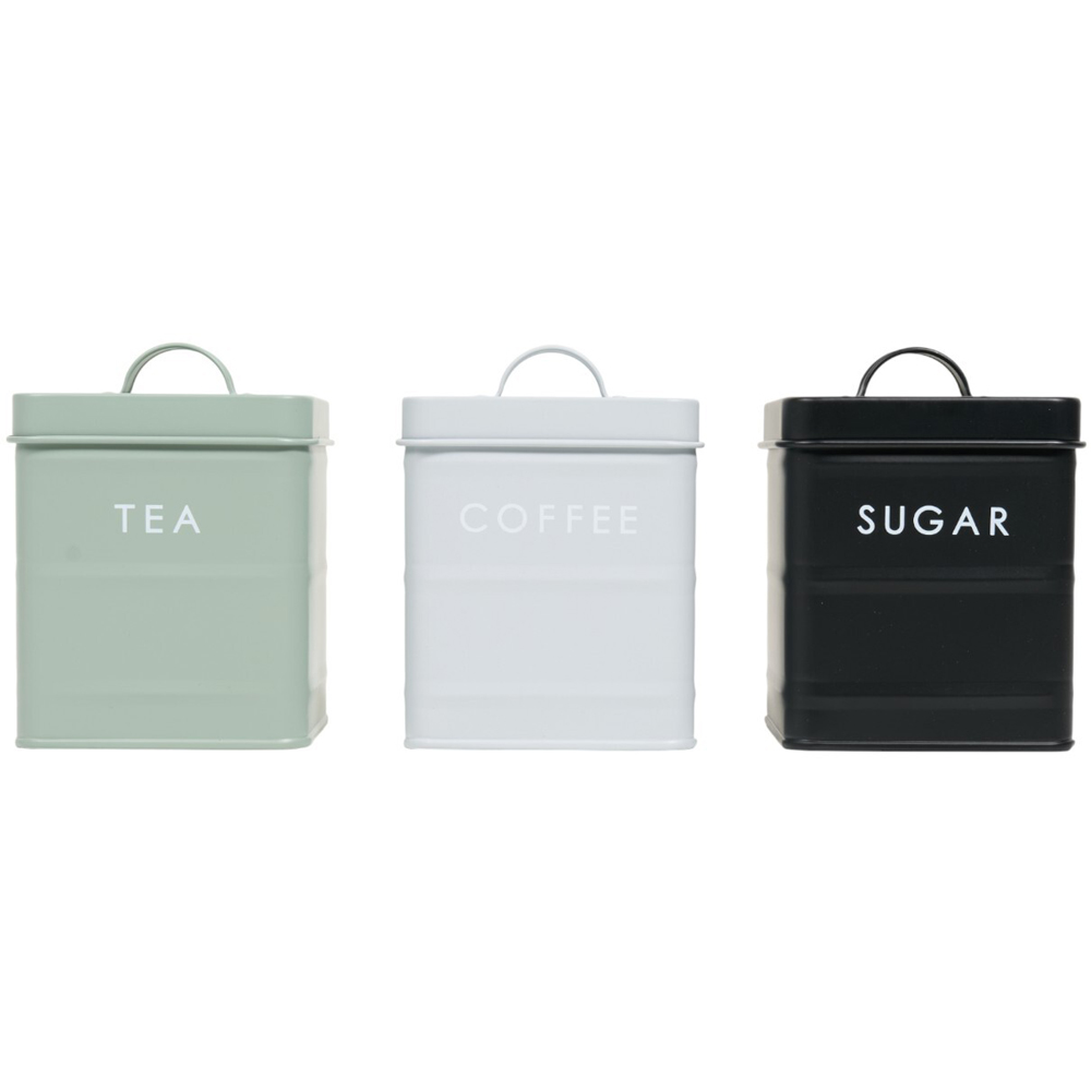 Set of 3 Square Ribbed Canisters Image 3