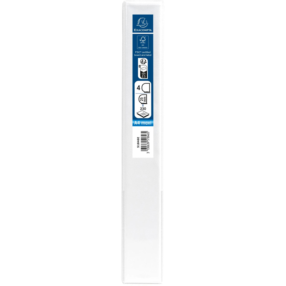Exacompta Kreacover White 4D Ring Binder with 3 Pockets 25mm 10 Pack Image 4