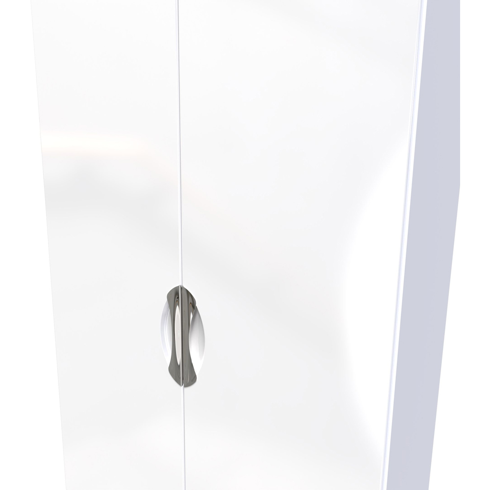 Crowndale Camden 2 Door 2 Drawer White Gloss and White Wardrobe Ready Assembled Image 6