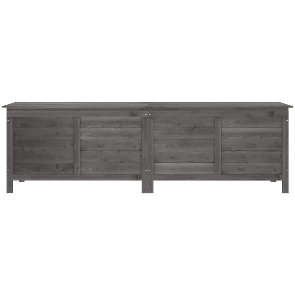 vidaXL 56.5 x 198.5 x 50cm Anthracite Fir Wood Garden Storage Box Image 3