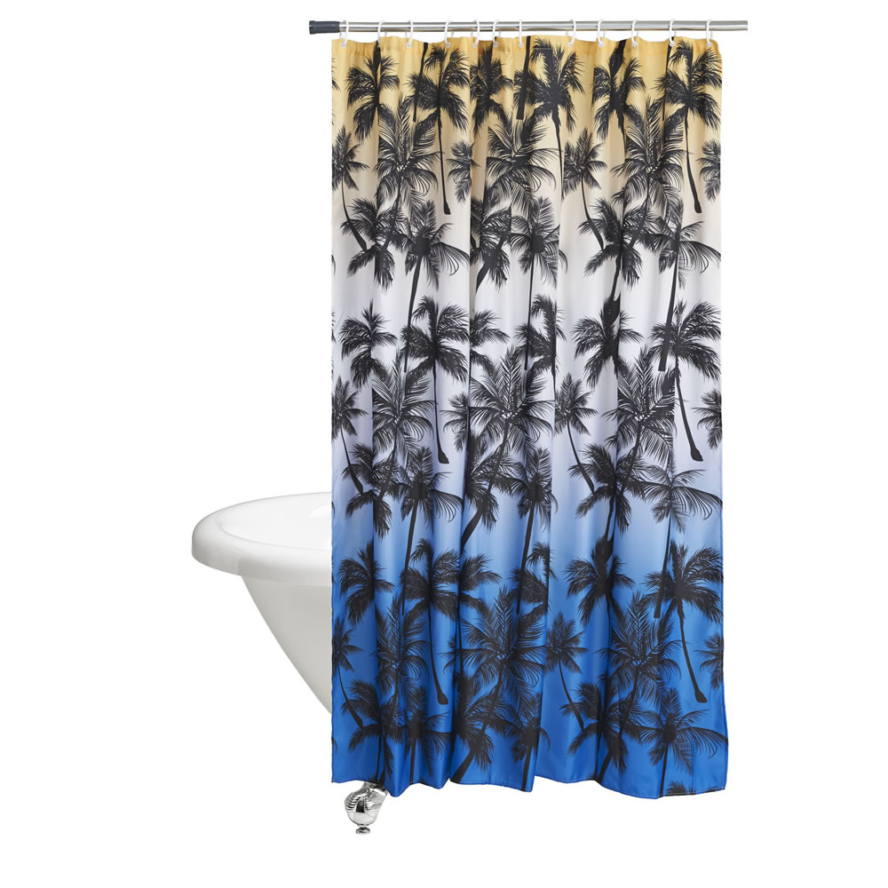 Wilko Palm Tree Shower Curtain Wilko