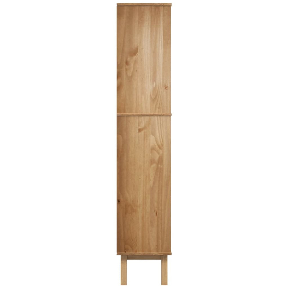 vidaXL Otta 2 Drawer 4 Shelf Brown Solid Pine Wood Bookcase Image 4
