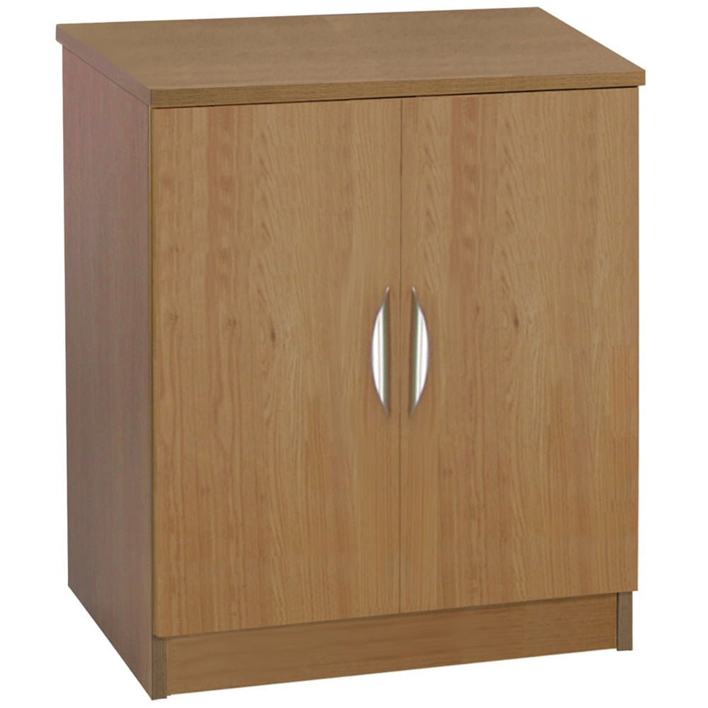 R White Cabinets 2 Door Brown Desk Height Cupboard Image 2
