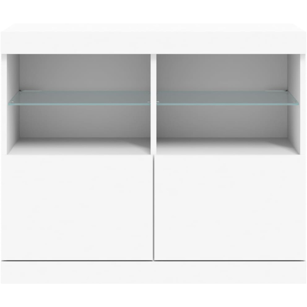 vidaXL 4 Door 4 Shelf White LED Sideboard Image 5