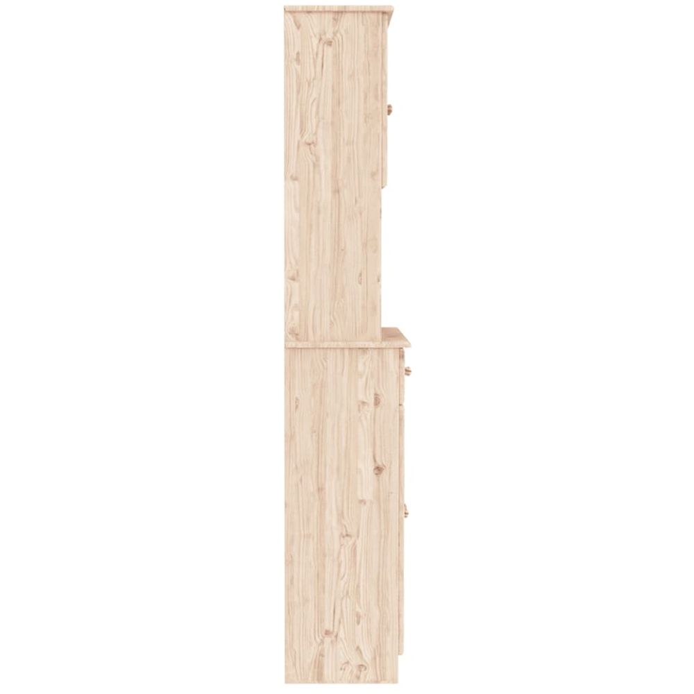 vidaXL Alta 4 Door 2 Drawer Natural Solid Wood Pine Highboard Image 7