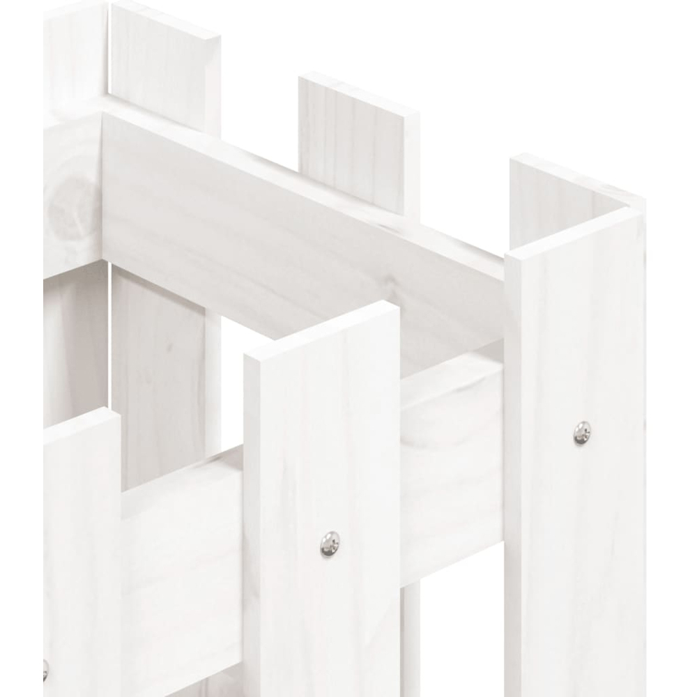 vidaXL White Solid Pine Wood Square Garden Planter 30cm Image 6