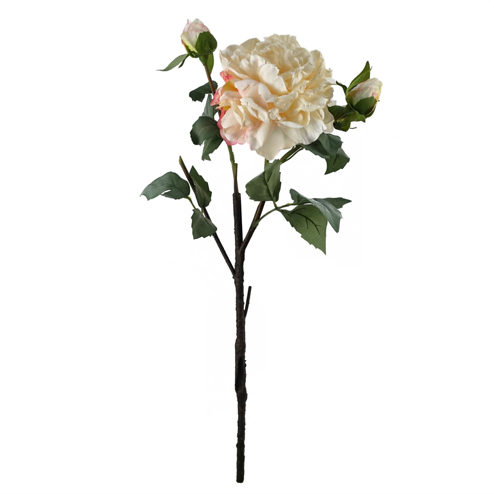 Leaf Artificial Mixed Peonies in Glass Vase 65cm Image 4